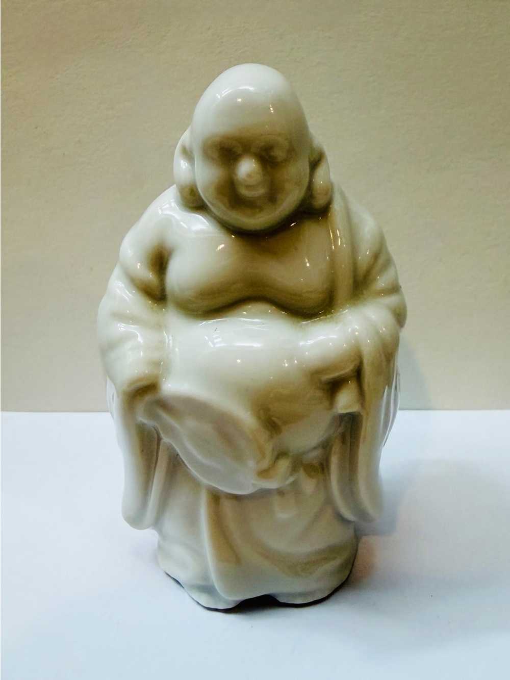 Vintage Made in Japan Porcelain Hotei Laughing Buddha Figurine 3”